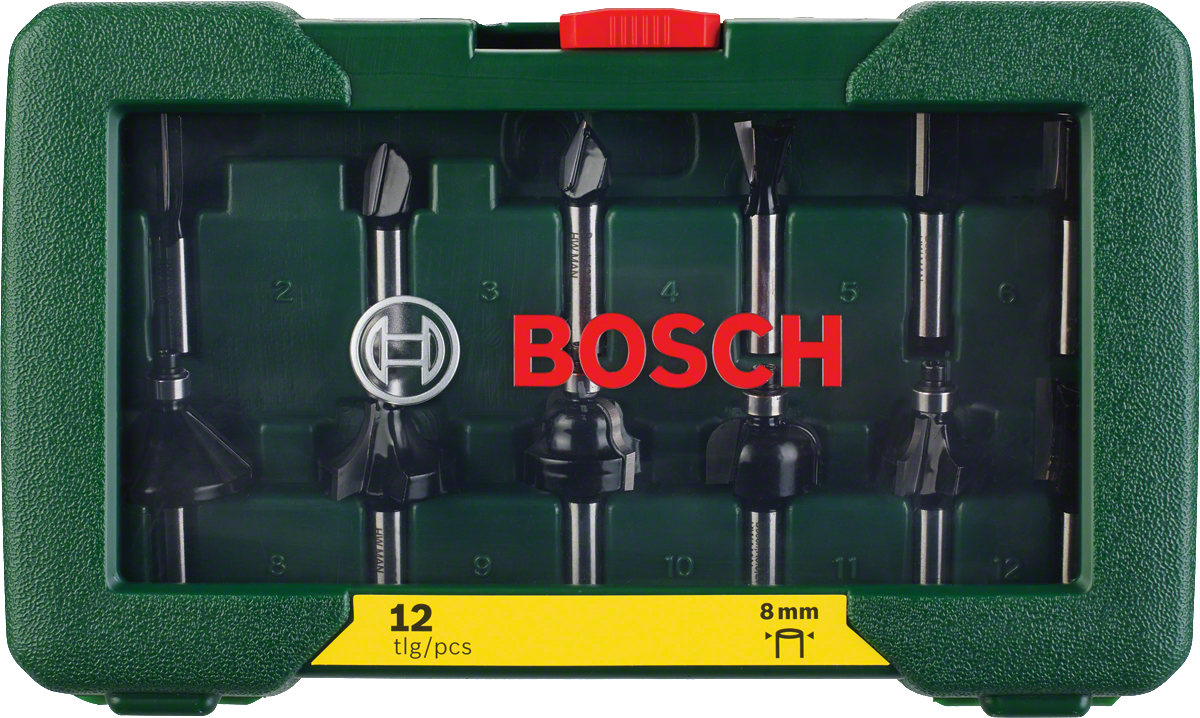 Bosch DIY Freze Seti 12 li 8 mm şaftlı
