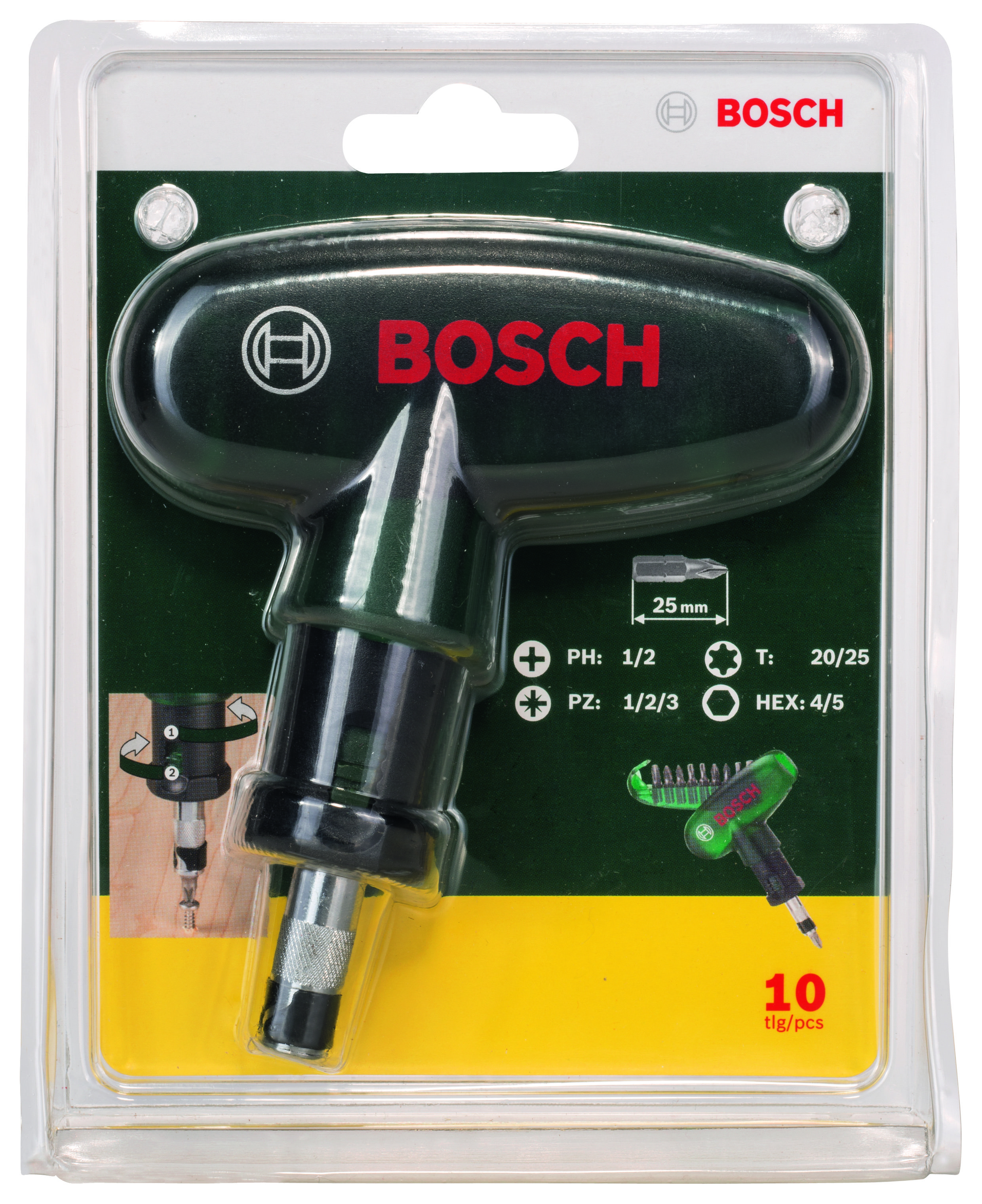 Bosch DIY-P 10 Parça Cırcır Cep Tornavida Seti