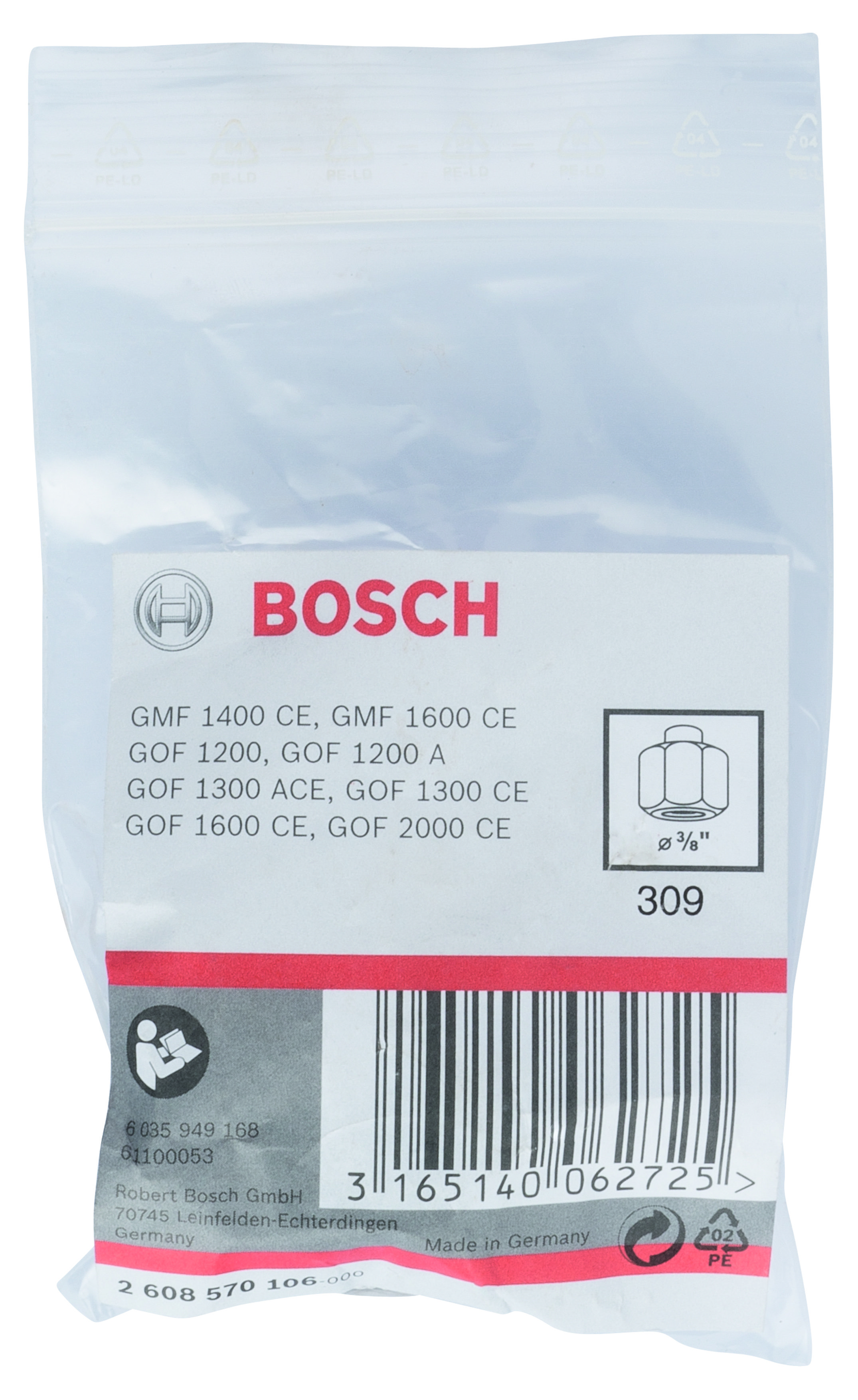 Bosch Freze Uyumlu Penset/Somun Ø3/8 24mm
