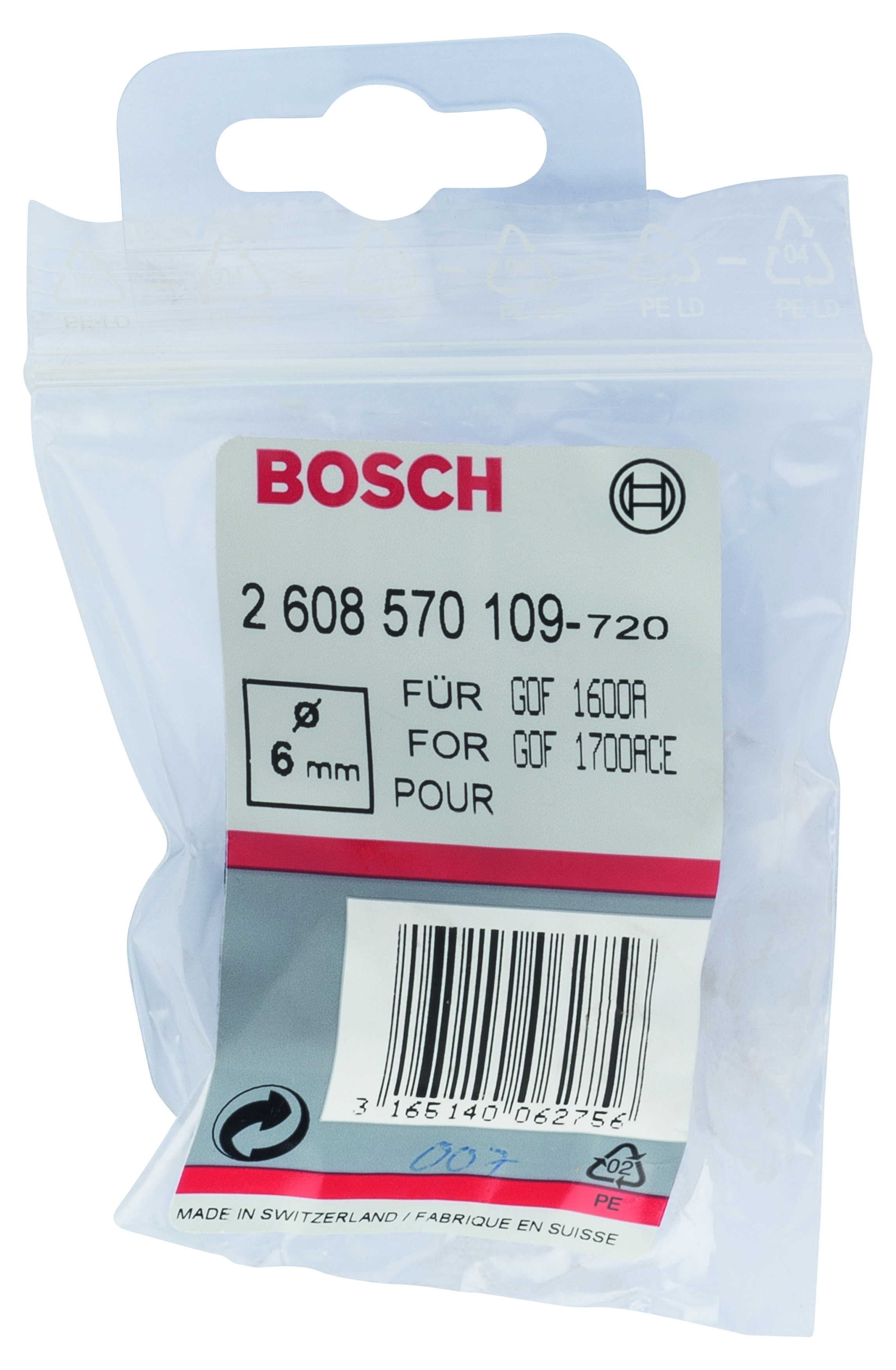 Bosch Freze Uyumlu Penset/Somun Ø6mm 27mm
