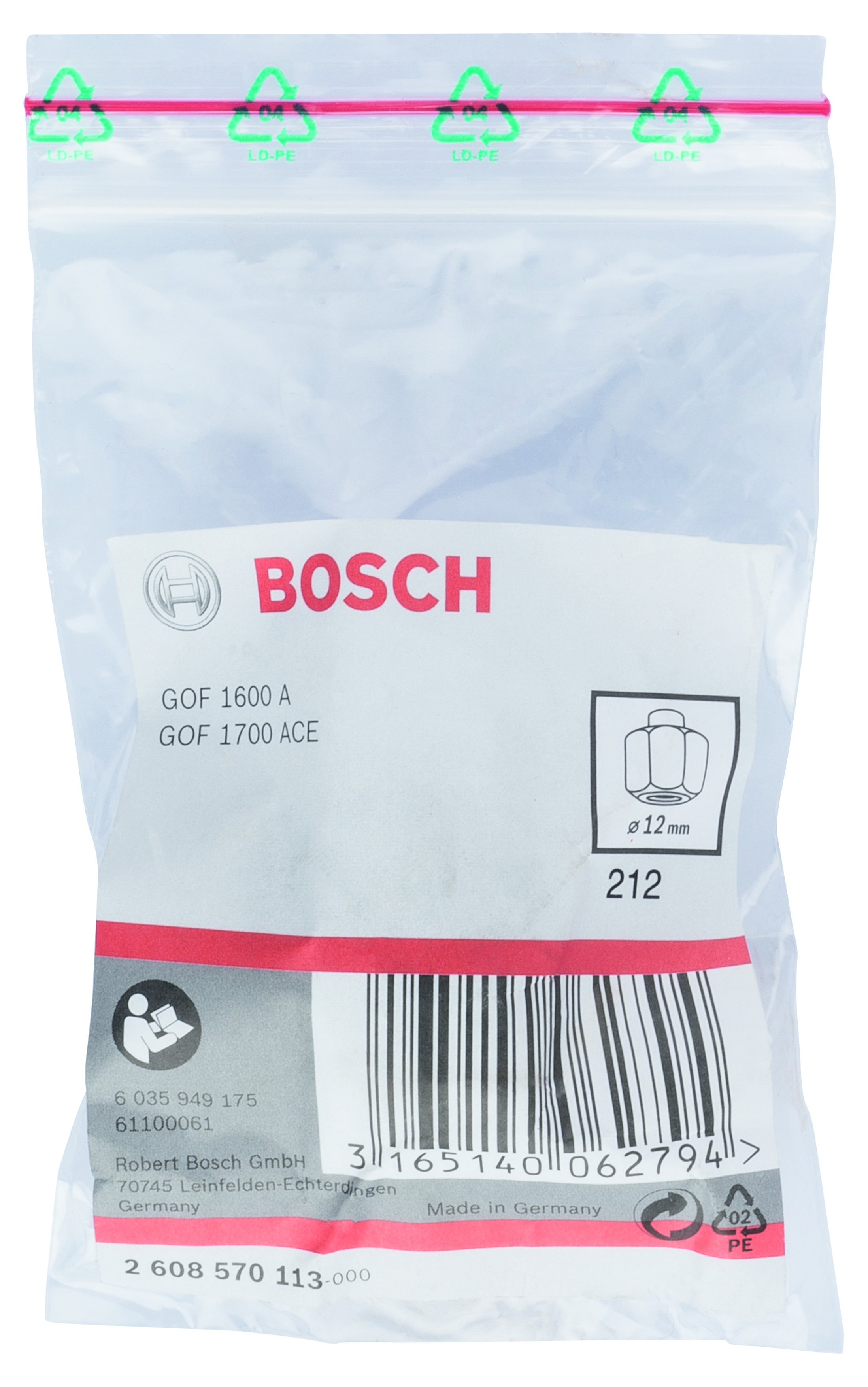 Bosch Freze Uyumlu Penset/Somun Ø12mm 27mm