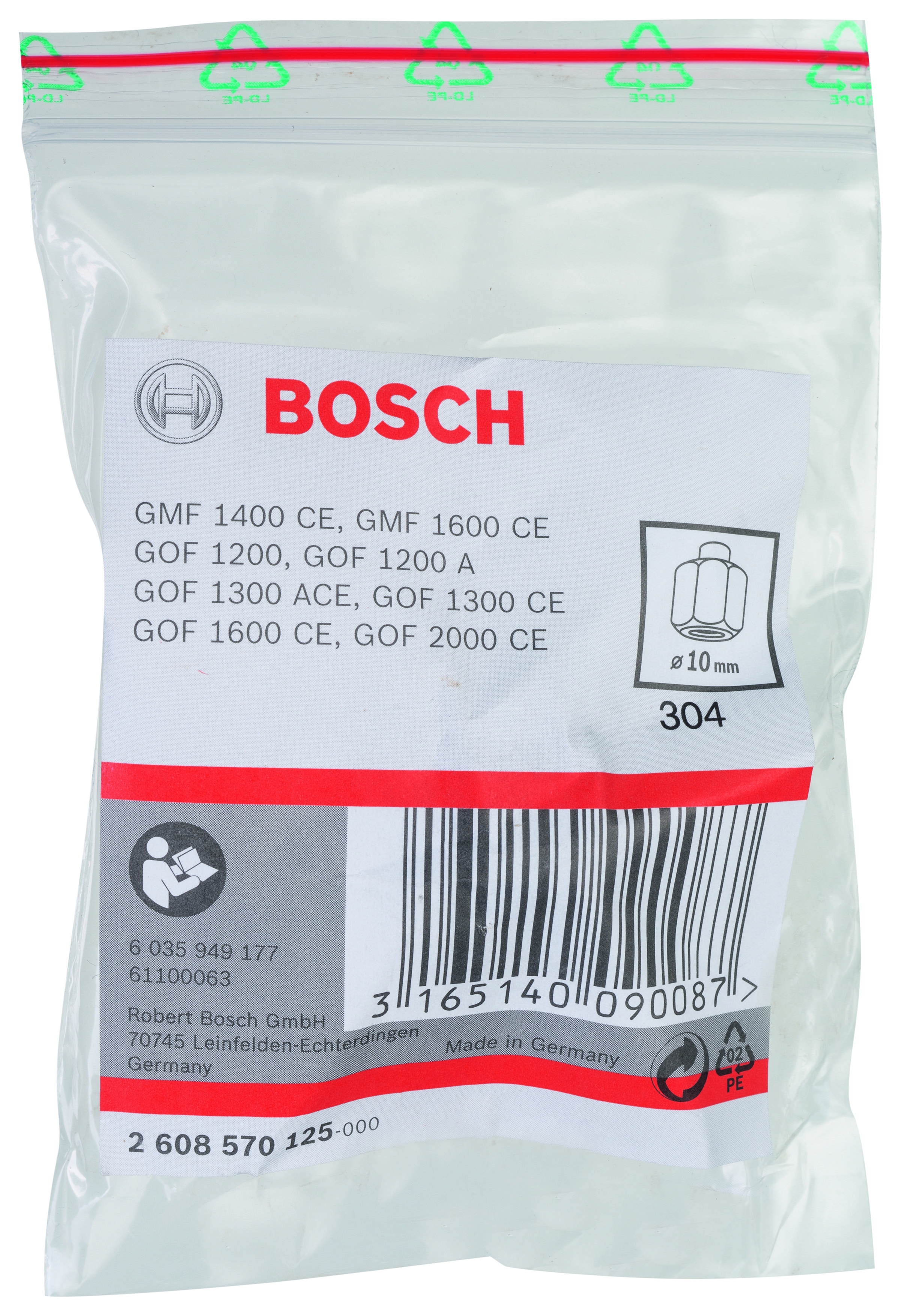 Bosch Freze Uyumlu Penset/Somun Ø10mm 24mm