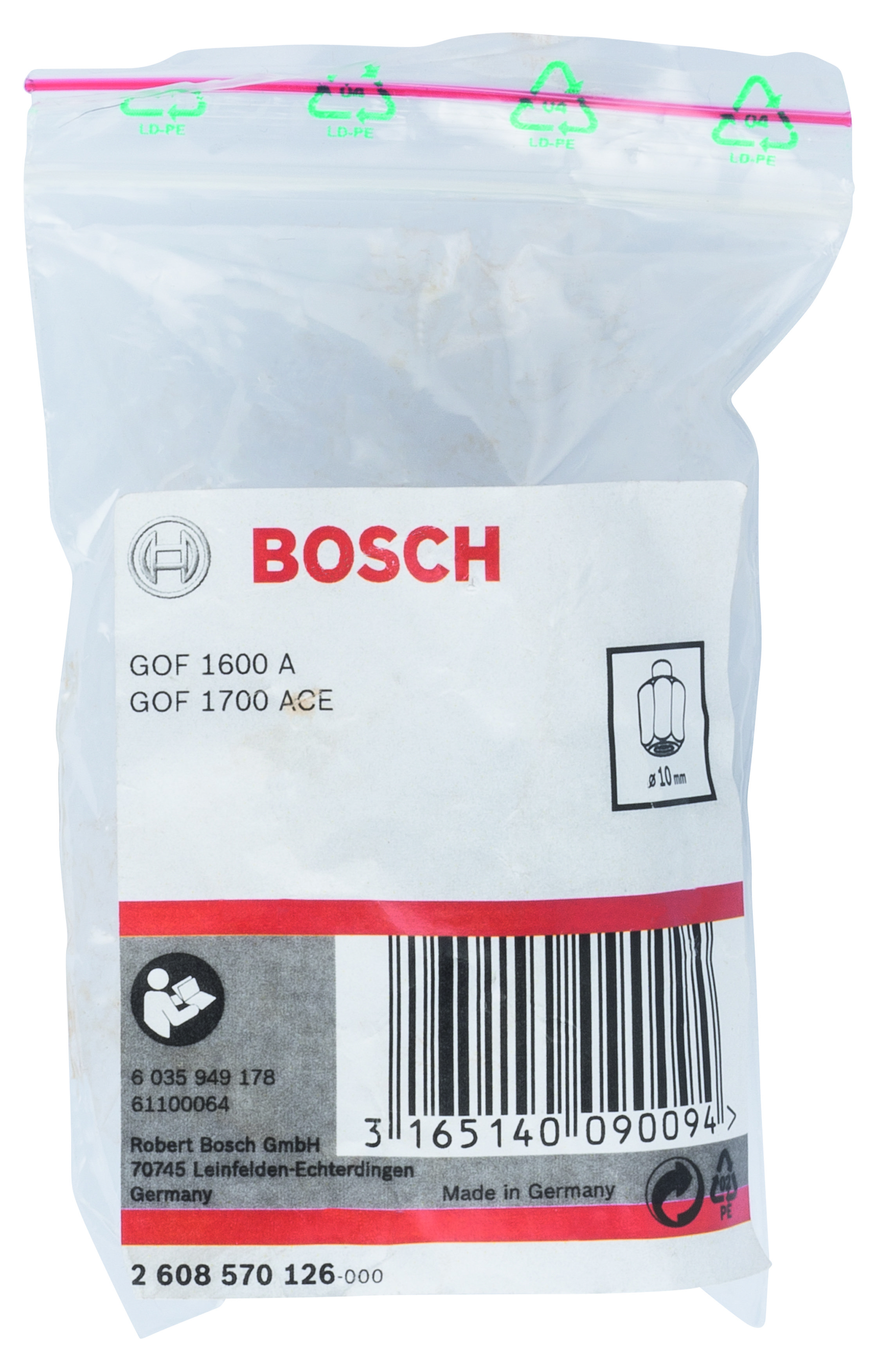 Bosch Freze Uyumlu Penset/Somun Ø10mm 27mm