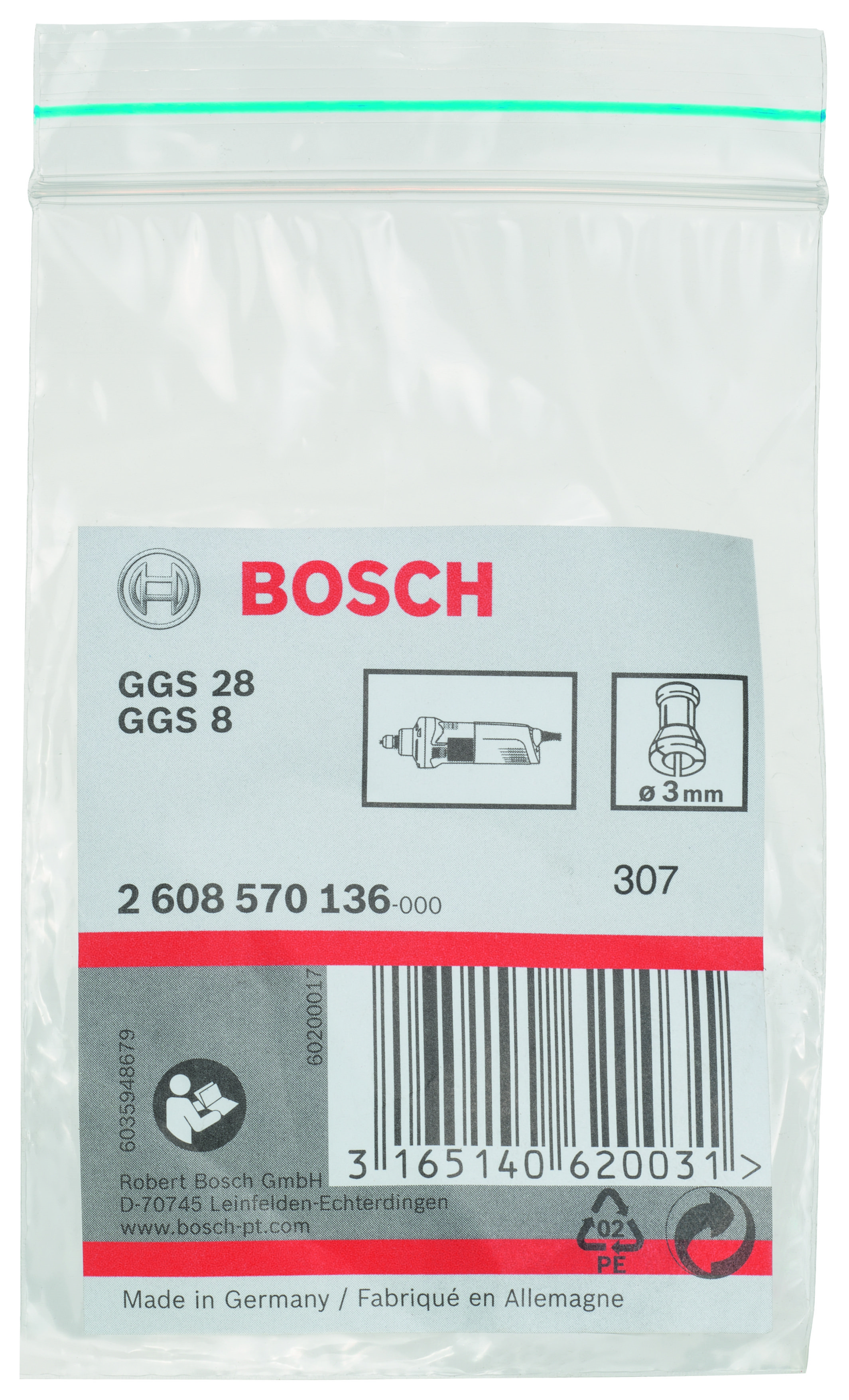 Bosch Penset Ø3mm Somunsuz GGS8/28…