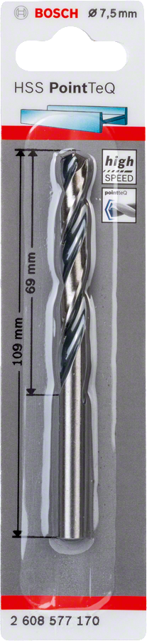 Bosch HSSPointTeQ Metal Matkap Ucu 7,5mm 1 li