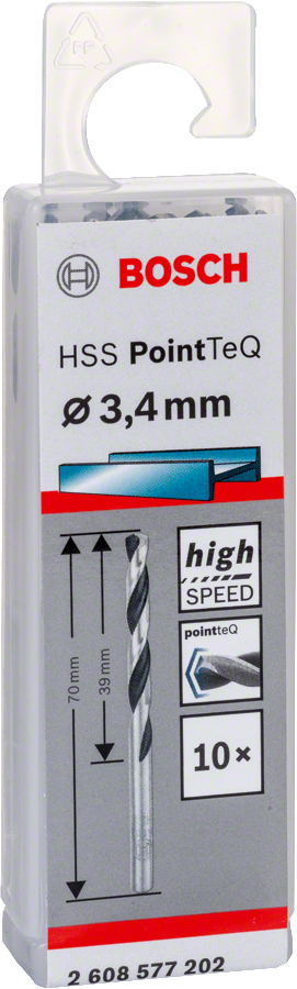 Bosch HSSPointTeQ Metal Matkap Ucu 3,4mm 10 lu