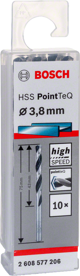 Bosch HSSPointTeQ Metal Matkap Ucu 3,8mm 10 lu