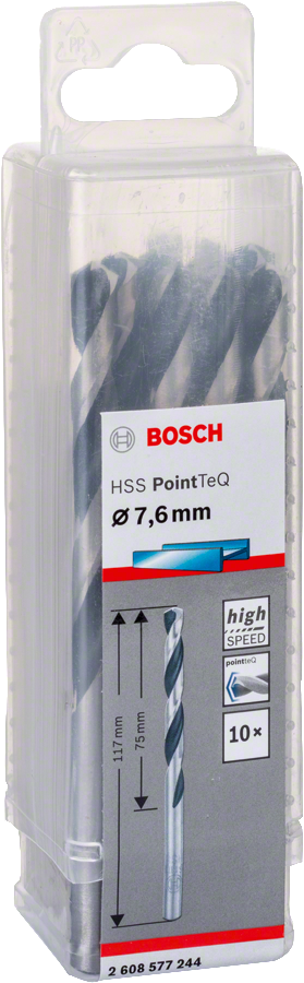 Bosch HSSPointTeQ Metal Matkap Ucu 7,6mm 10 lu