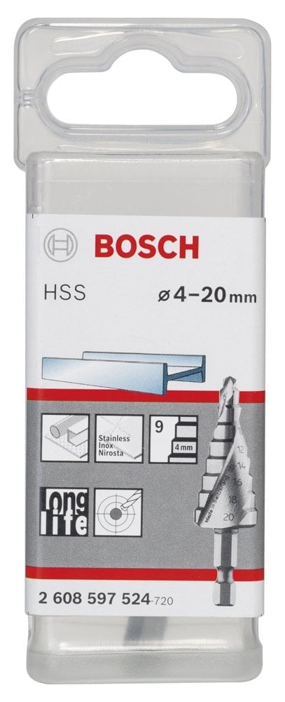 Bosch HSS 9 Kademeli Matkap Ucu HEX 4-20mm