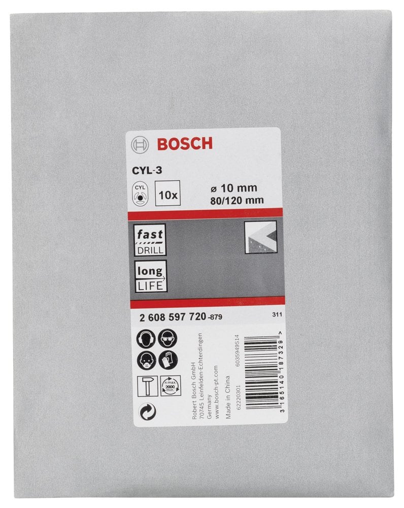 Bosch CYL-3 Beton Matkap Ucu 10*120 mm 10 lu