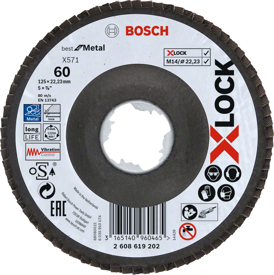 Bosch PRO X571 X-LOCK 125 mm 60 K Flap Disk