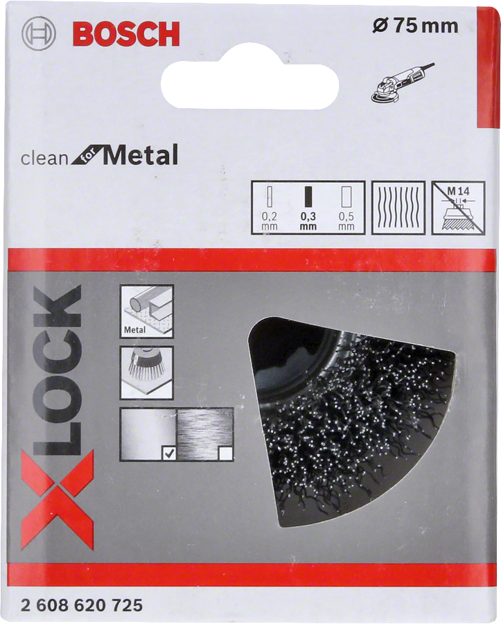 Bosch PRO Metal Cean X-LOCK Tel Fırça 75*0,3mm