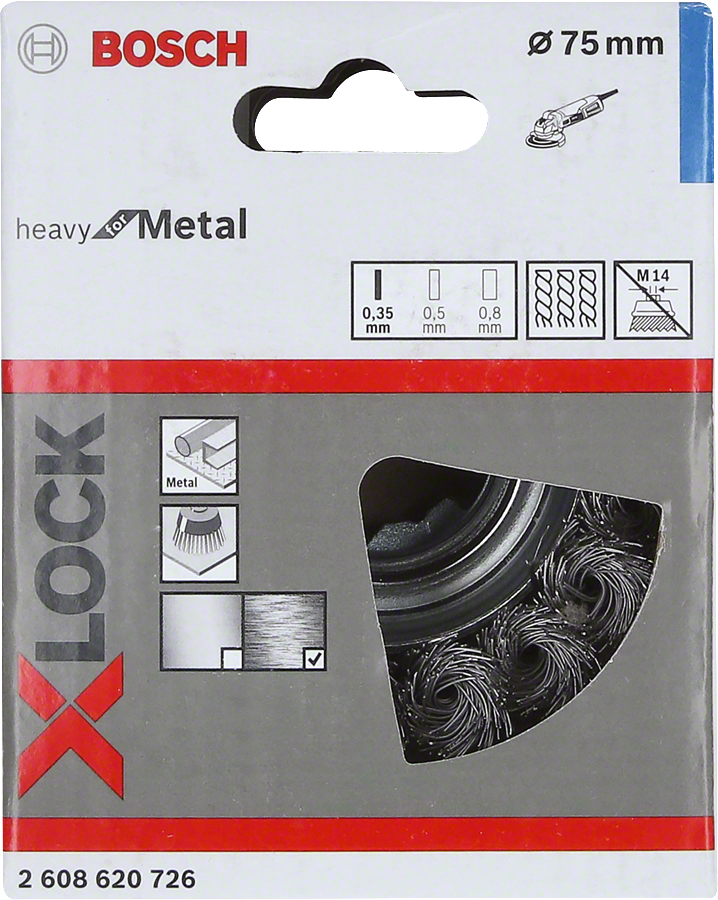 Bosch PRO Metal Cean X-LOCK Tel Fırça 75*0,35 mm