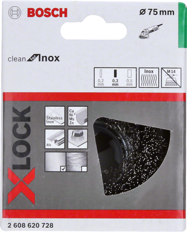 Bosch PRO SS Clean X-LOCK Saçaklı Fırça 75*0,3mm