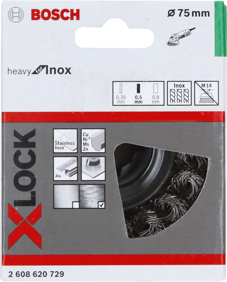 Bosch PRO SS Clean X-LOCK Burgulu Fırça 75*0,5mm