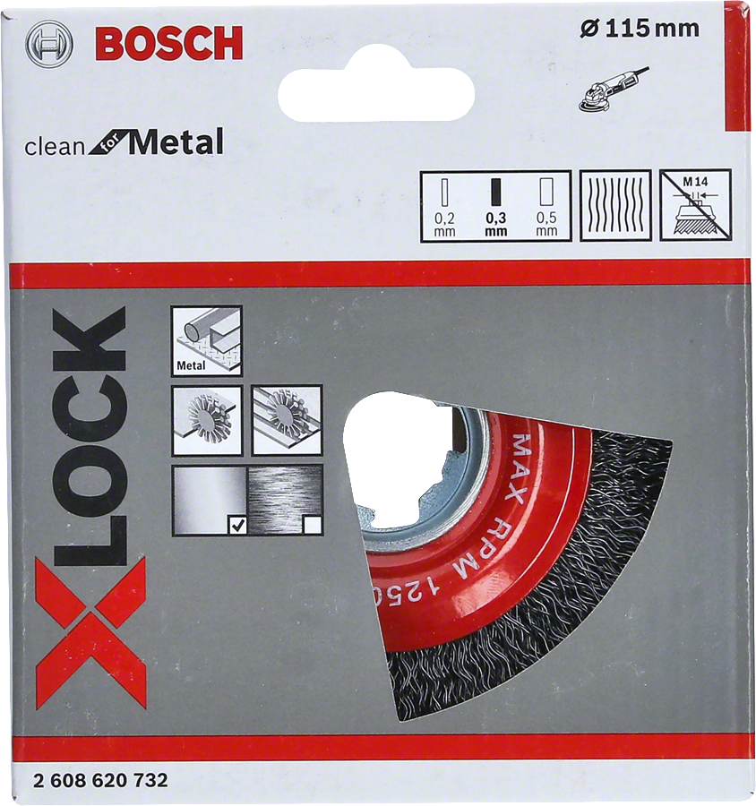 Bosch PRO Metal Clean X-LOCK Saçaklı Yuv.Fırça 115*0,3