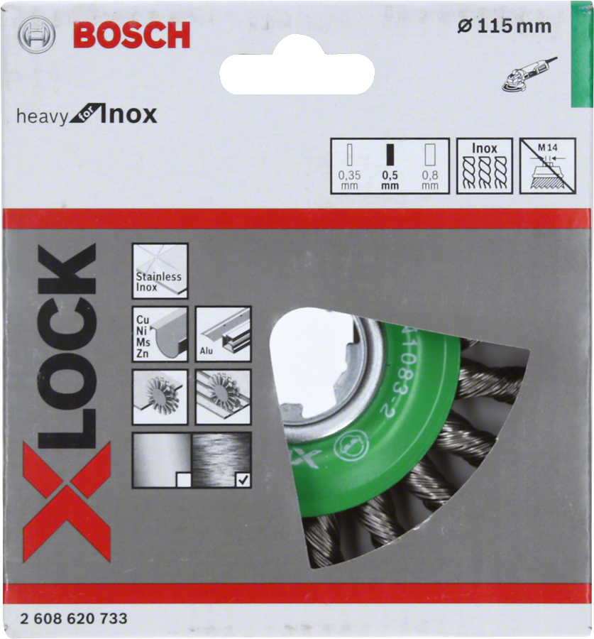 Bosch PRO SS Heavy XLOCK Burgulu Yuv.Fırça115*0,5