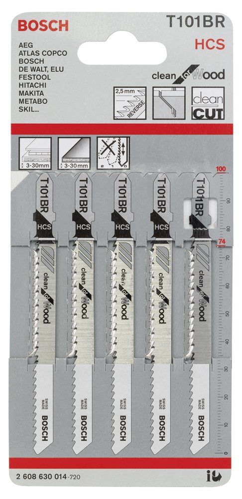 Bosch Dekupaj Bıçağı CleanforWood T101BR 5 li