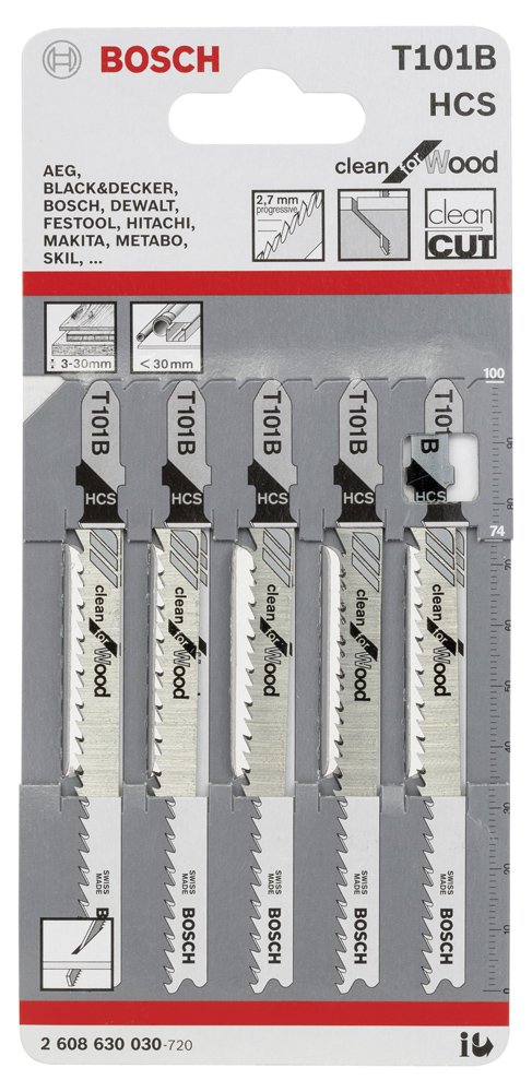 Bosch Dekupaj Bıçağı CleanforWood T101B 5 li