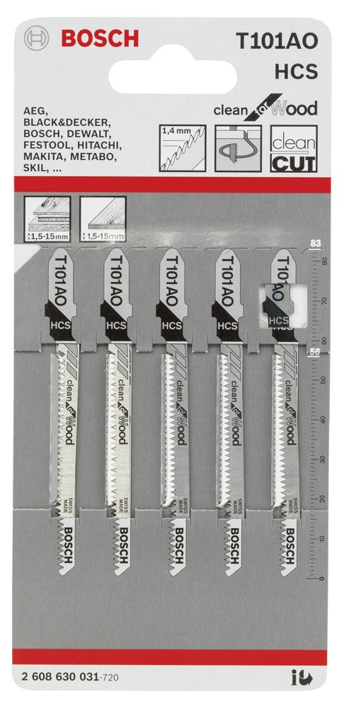 Bosch Dekupaj Bıçağı CleanforWood T101AO 5 li