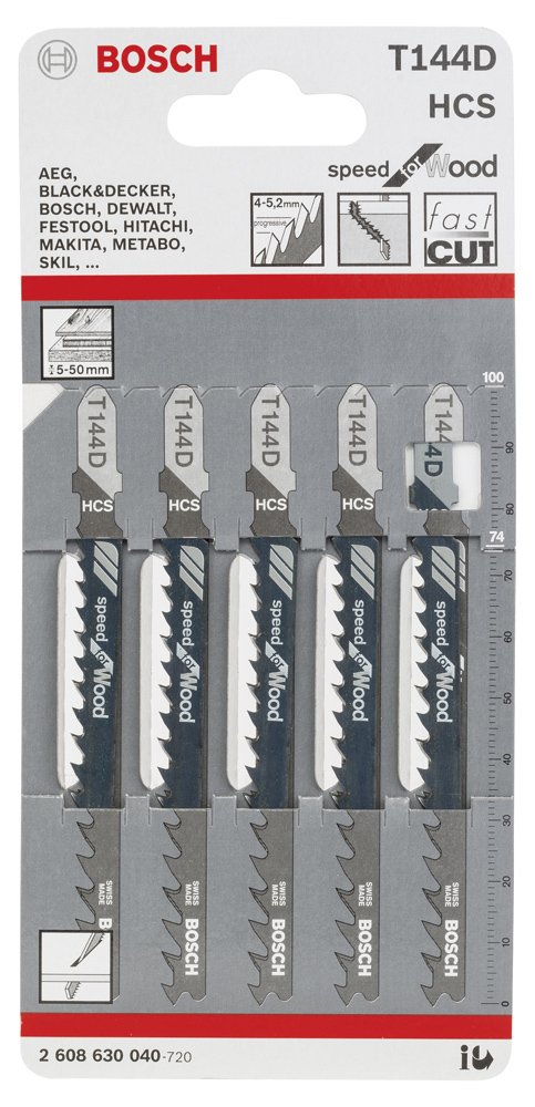 Bosch Dekupaj Bıçağı SpeedforWood T144D 5 li