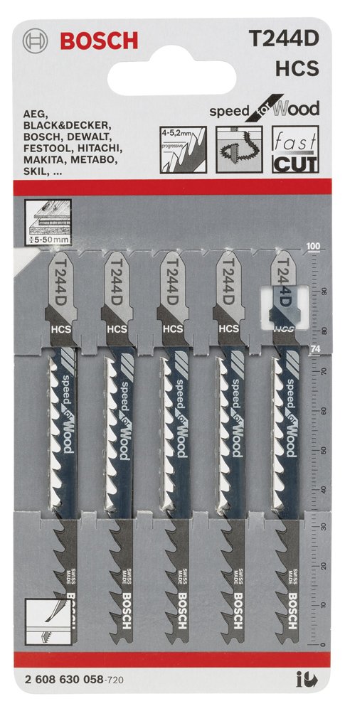 Bosch Dekupaj Bıçağı SpeedforWood T244D 5 li