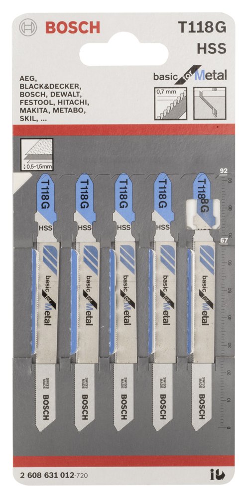 Bosch Dekupaj Bıçağı BasicforMetal T118G 5 li