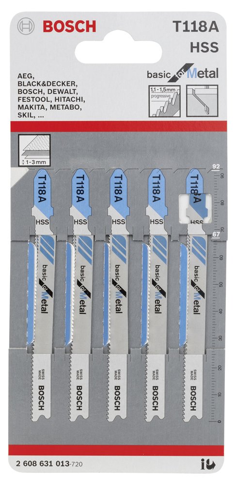 Bosch Dekupaj Bıçağı BasicforMetal T118A 5 li