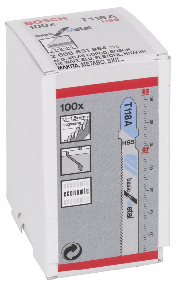 Bosch Dekupaj Bıçağı BasicforMetal T118A 100lü