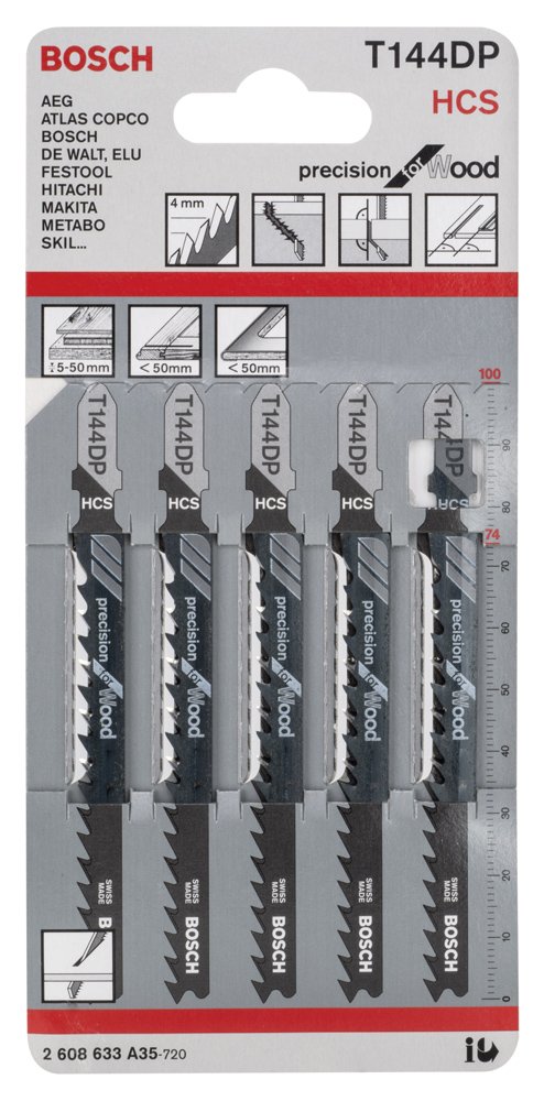 Bosch PRO Wood Precise Dekupaj Bıçağı T144DP 5 li