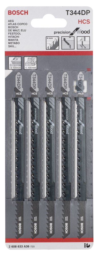 Bosch PRO Wood Precise Dekupaj Bıçağı T344DP 5 li