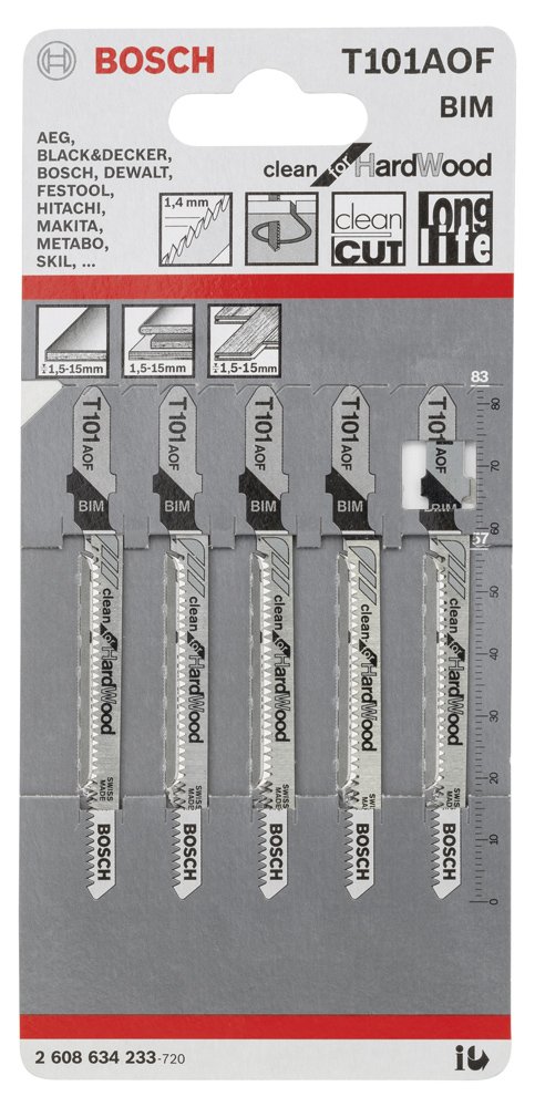 Bosch PRO Hardwood Clean Dekupaj Bıçağı T101AOF 5 li