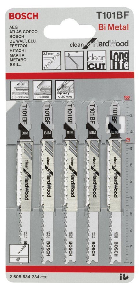 Bosch PRO Hardwood Clean Dekupaj Bıçağı T101BF 5 li