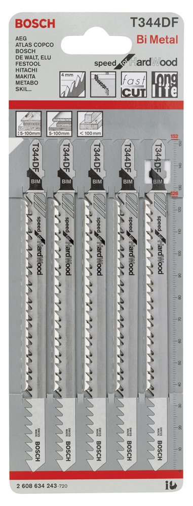 Bosch PRO Hardwood Fast Dekupaj Bıçağı T344DF 5 li