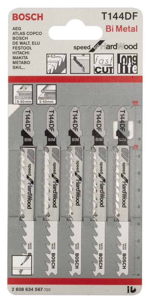 Bosch PRO Hardwood Fast Dekupaj Bıçağı T144DF 5 li