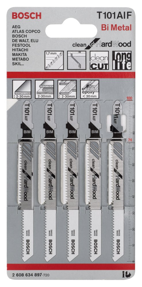 Bosch PRO Hardwood Clean Dekupaj Bıçağı T101AIF 5 li