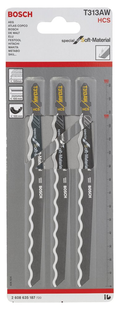 Bosch PRO Soft Material Dekupaj Bıçağı T313AW 3 lü