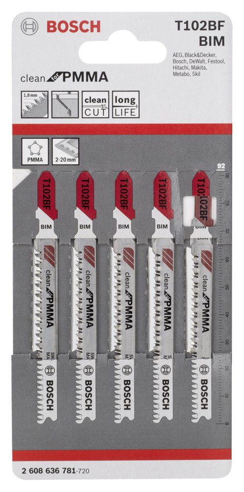 Bosch PRO Plastics PMMA Clean Dekupaj Bıçağı T102BF 5 li