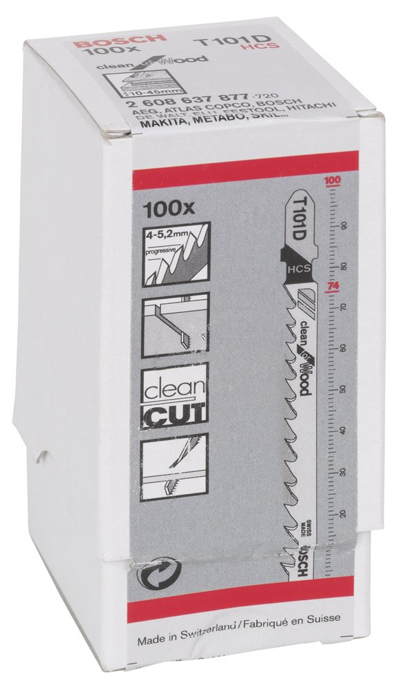 Bosch Dekupaj Bıçağı CleanforWood T101D 100 lü