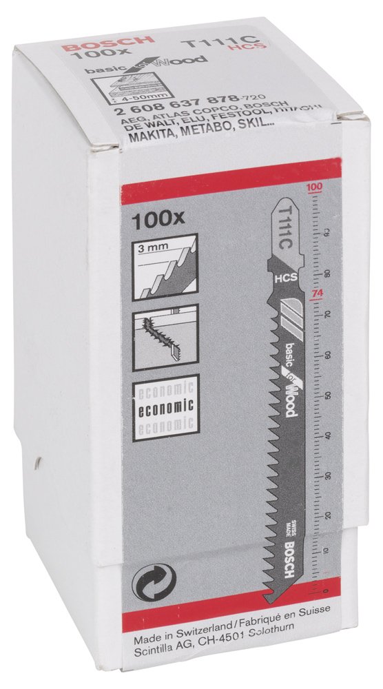 Bosch Dekupaj Bıçağı BasicforWood T111C 100 lü