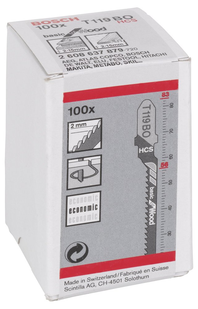 Bosch Dekupaj Bıçağı BasicforWood T119BO 100lü