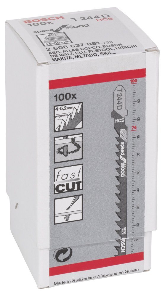 Bosch Dekupaj Bıçağı SpeedforWood T244D 100 lü