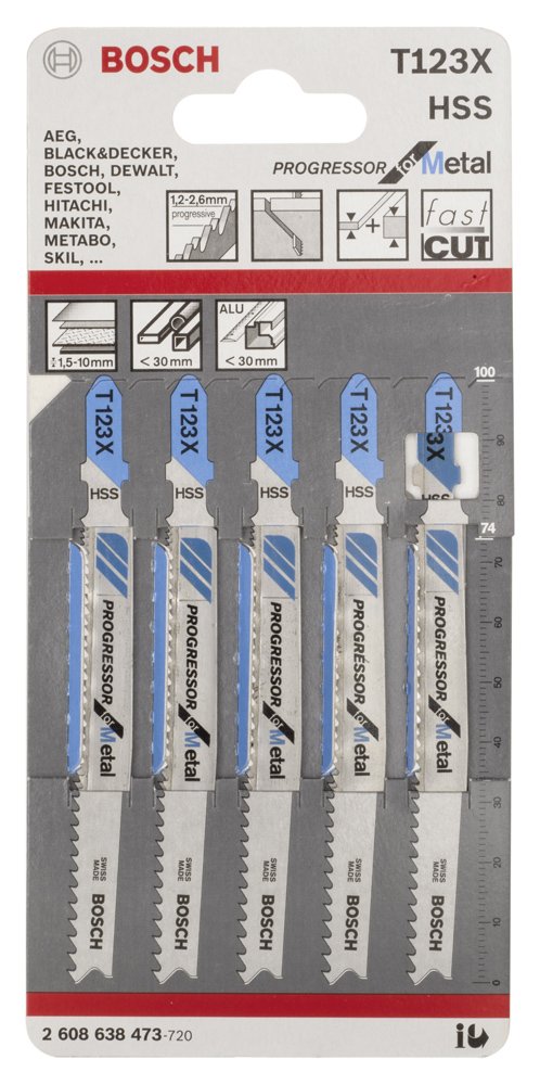 Bosch PRO Metal Thick and Thin Dekupaj Bıçağı T123X 5 li
