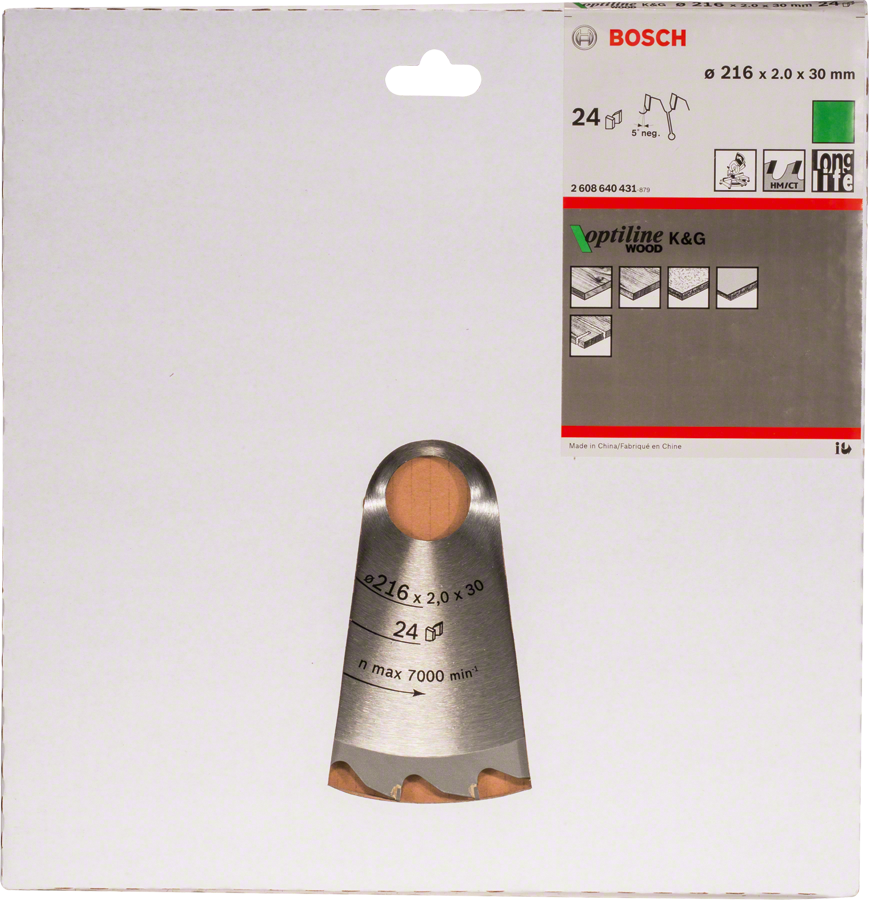 Bosch PRO Wood Daire Test. Bıç. 216*30 24 D G