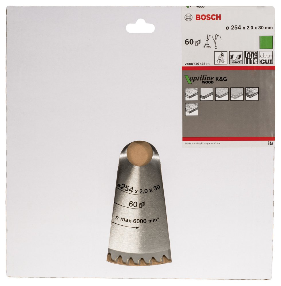 Bosch PRO Wood Daire Test. Bıç. 254*30 mm 60 D G