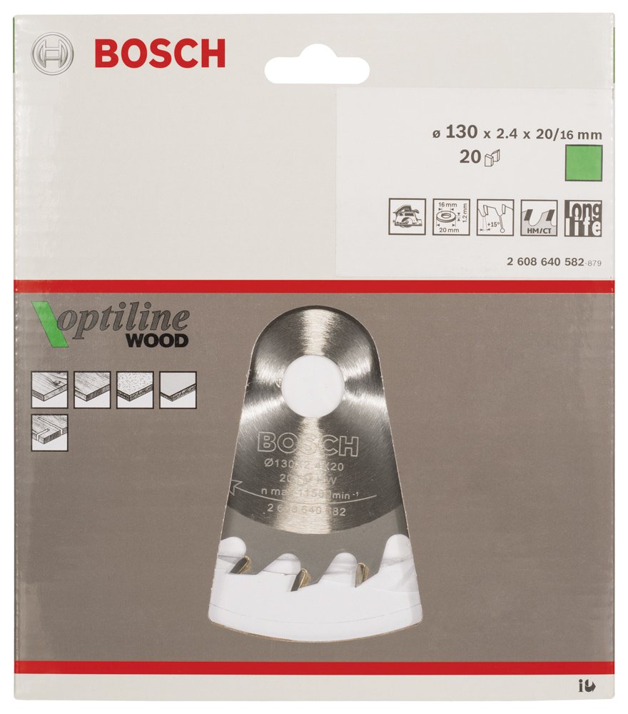 Bosch PRO Wood Daire Test. Bıç. 130*20/16 mm 20 D E