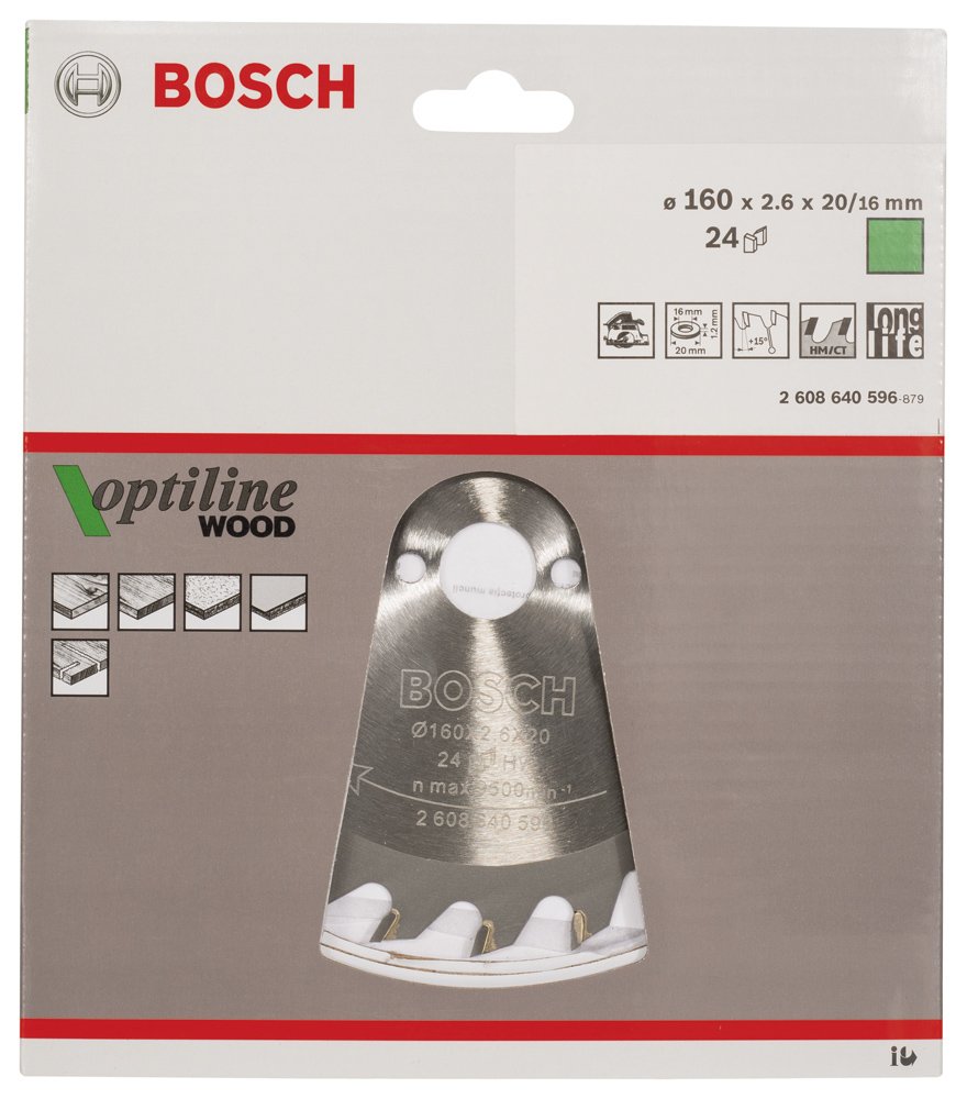 Bosch PRO Wood Daire Test. Bıç. 160*20/16 mm 24 D E