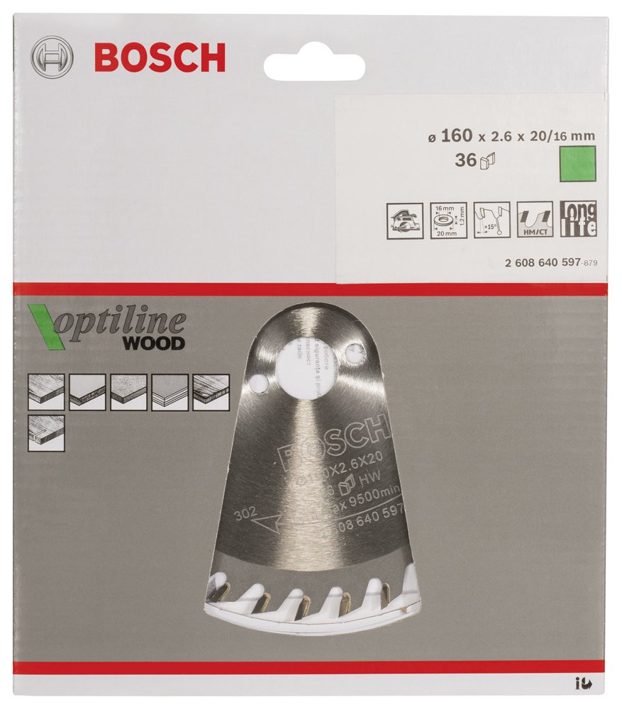 Bosch PRO Wood Daire Test. Bıç. 160*20/16 mm 36 D E