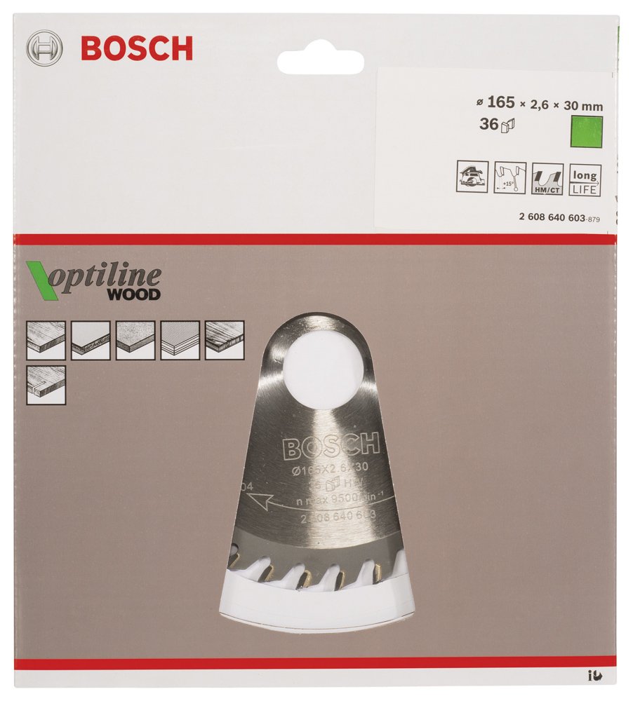 Bosch PRO Wood Daire Test. Bıç. 165*30/20 mm 36 D E