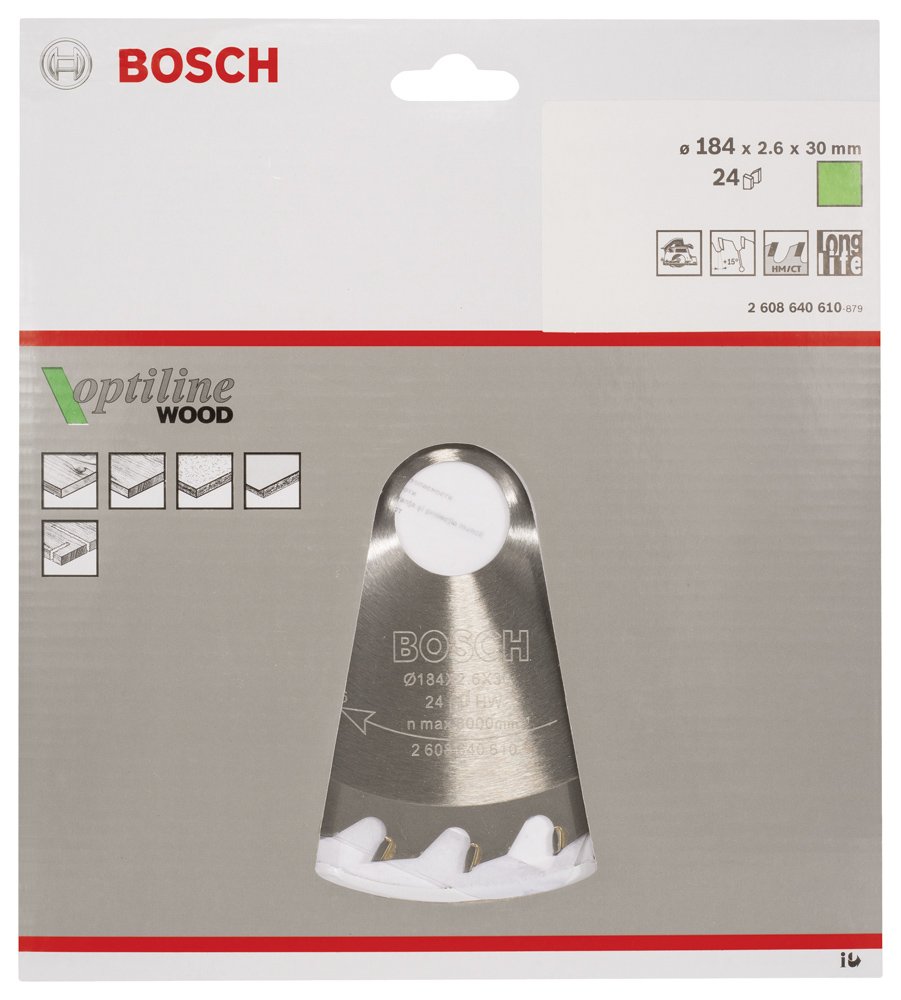 Bosch PRO Wood Daire Test. Bıç. 184*30 mm 24 D E